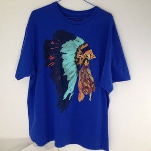 2 Monkeys Native American Headdress T Shirt Adult  XL Made in the USA